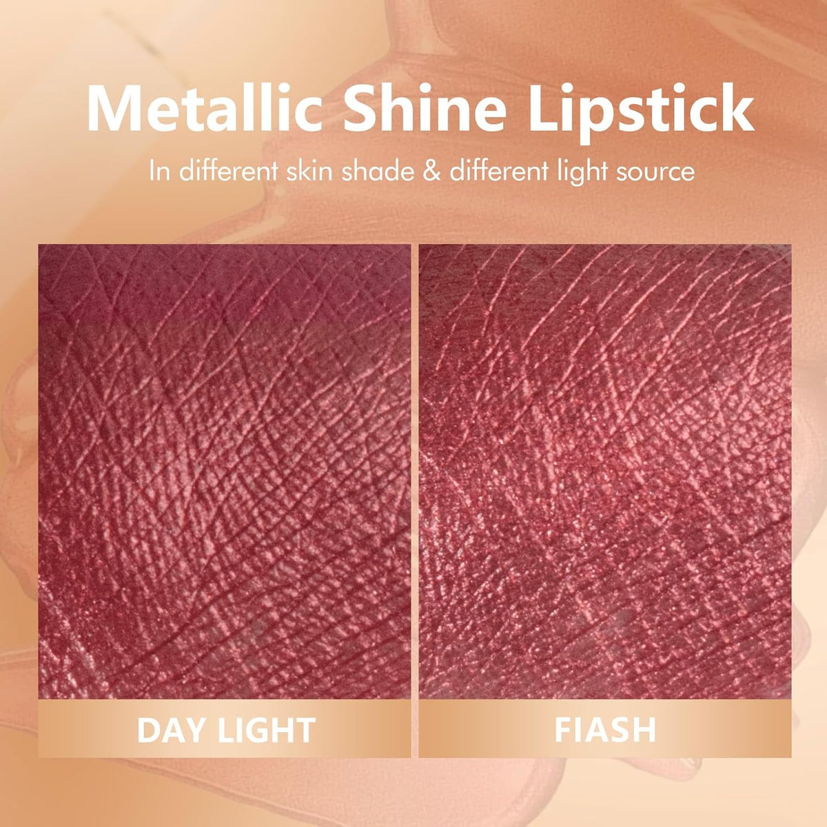 MAKI YIKA Red Lipstick for Women Metallic Lipsticks Glitter Long Lasting Lipstick No Smudge No