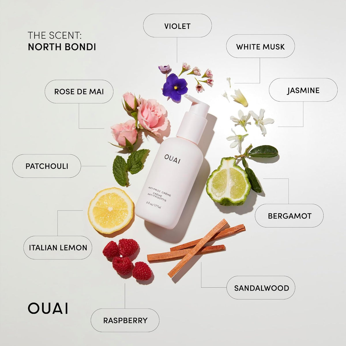 OUAI Anti Frizz Cream - Moisturizing Hair Cream with Frizz Control & Heat Protection - Provides
