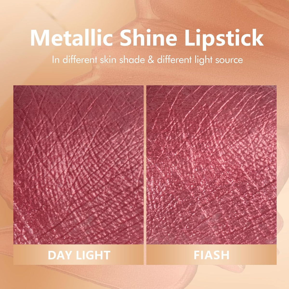 MAKI YIKA Red Lipstick for Women Metallic Lipsticks Glitter Long Lasting Lipstick No Smudge No