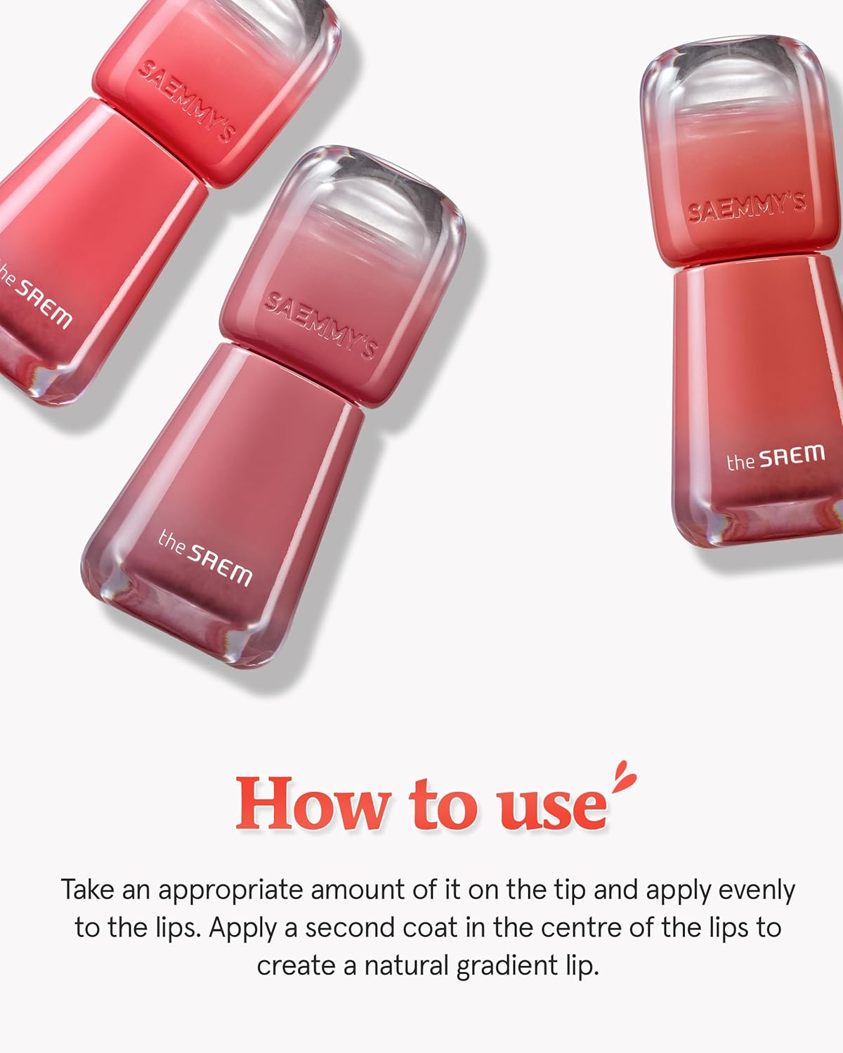 THESAEM Saemmy's Ade Shot Tint (03, 05) - Korean Lip Titnt, Water Gel Lip Stain with Plump Glowy