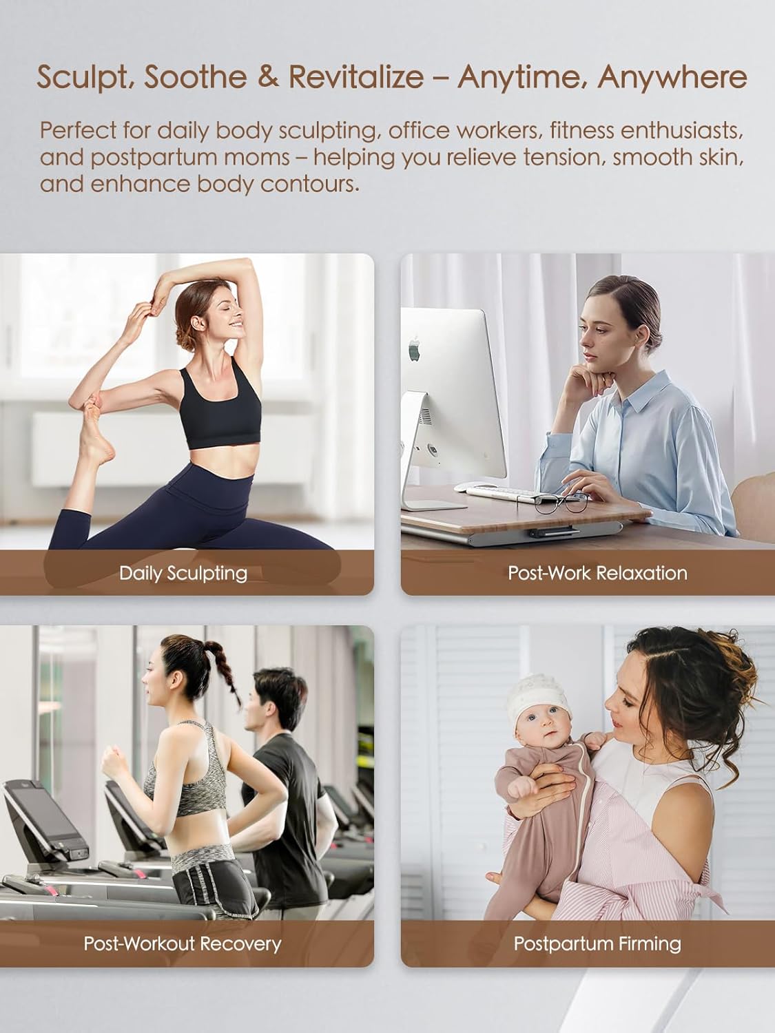 Lymphatic Drainage Massager & Anti Cellulite Massage Tool, Helps Reduce Stretch Marks & Cellulite