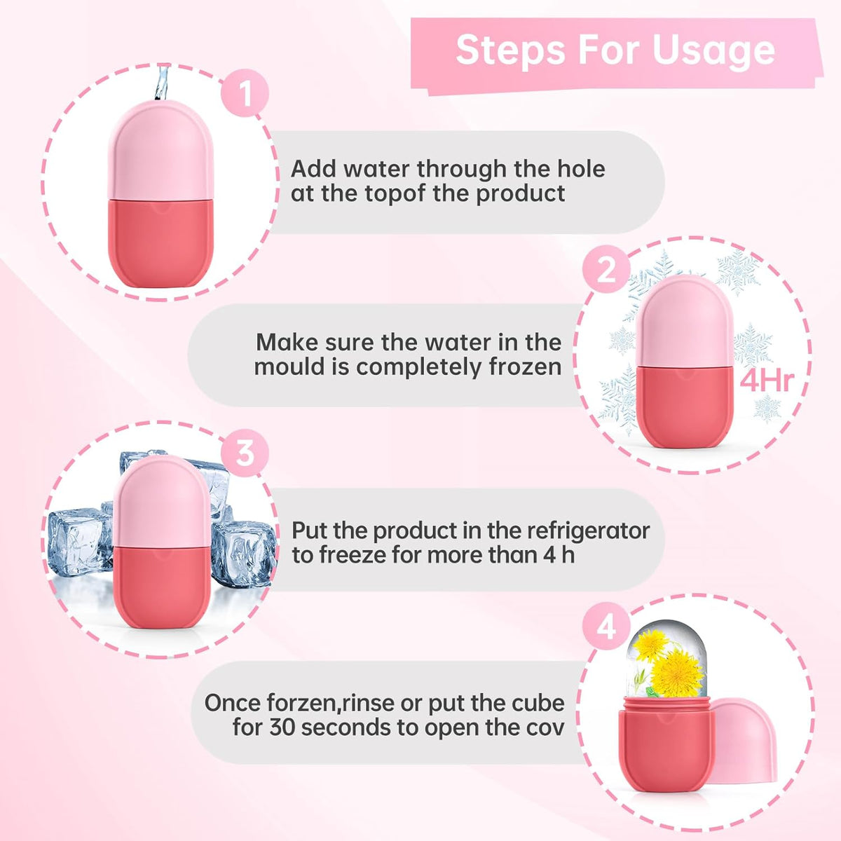 Coquette Ice Roller for Face and Eye, Ice Face Roller, Aesthetic Skin Care Tools Gifts for Women