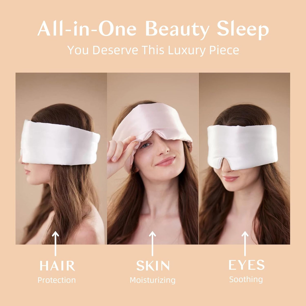 Silk Sleep Mask for Women and Men, Side Sleeper, 22 Momme Pure Mulberry Silk Total Blackout 100%