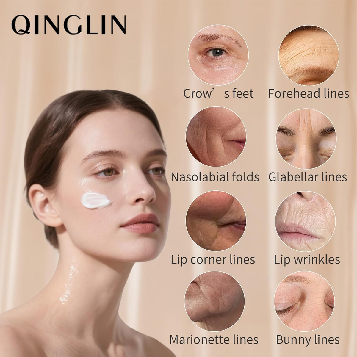 QINGLIN Polypeptide Tightening Anti-Wrinkle Cream, Firming and Smoothing Face Moisturizer, Lift &