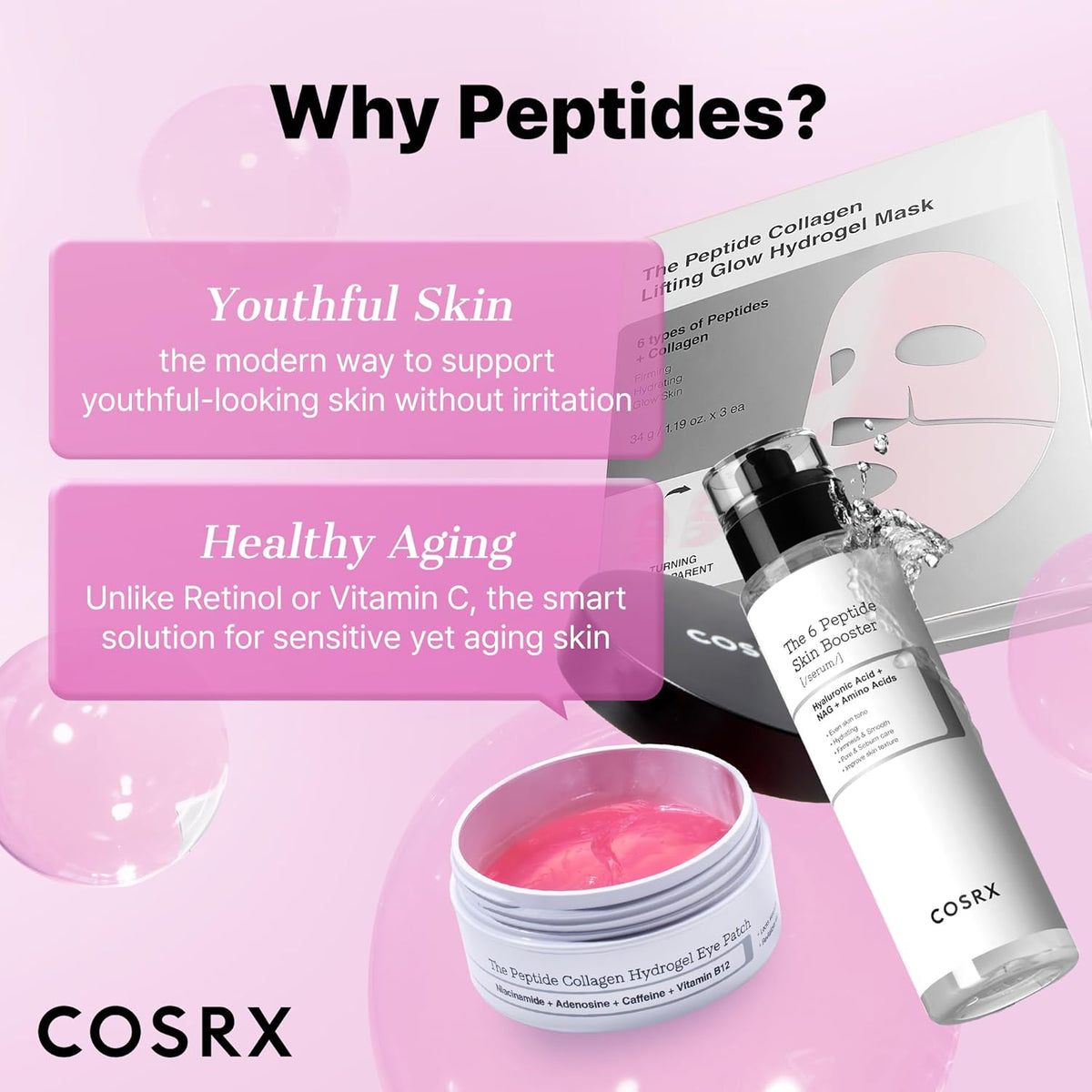 COSRX 6X Peptide Collagen Booster Toner Serum with Copper Peptides, Niacinamide & Hyaluronic Acid