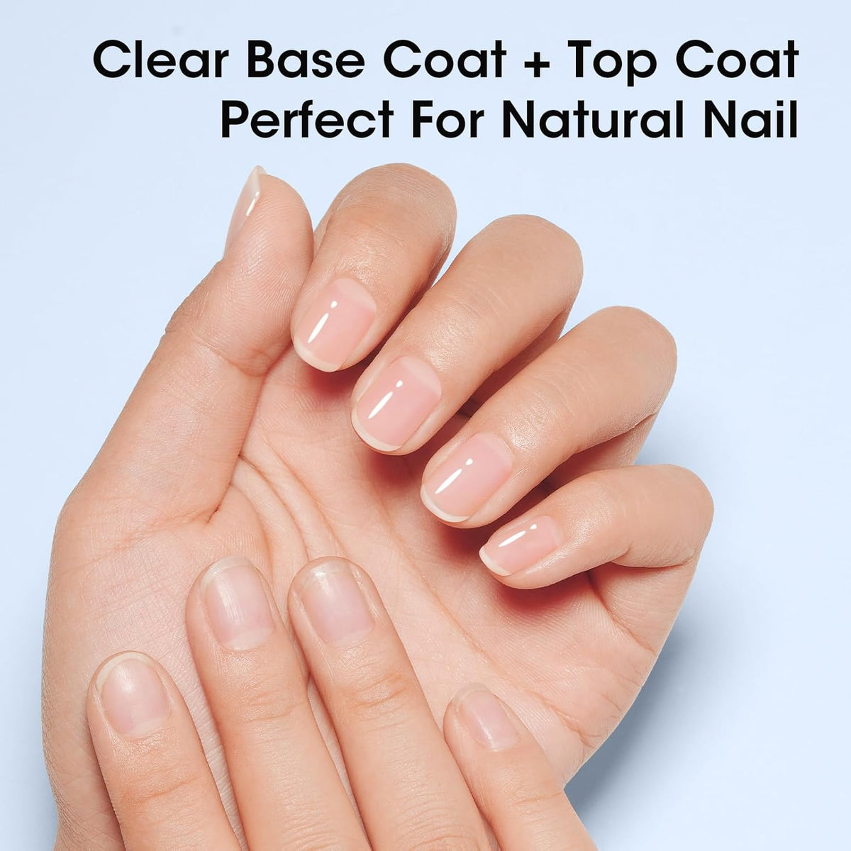 GELLEN Clear Nail Polish Base Top Coat, No Wipe High Gloss Shine Top Coat Quick Dry, Sheer Nail