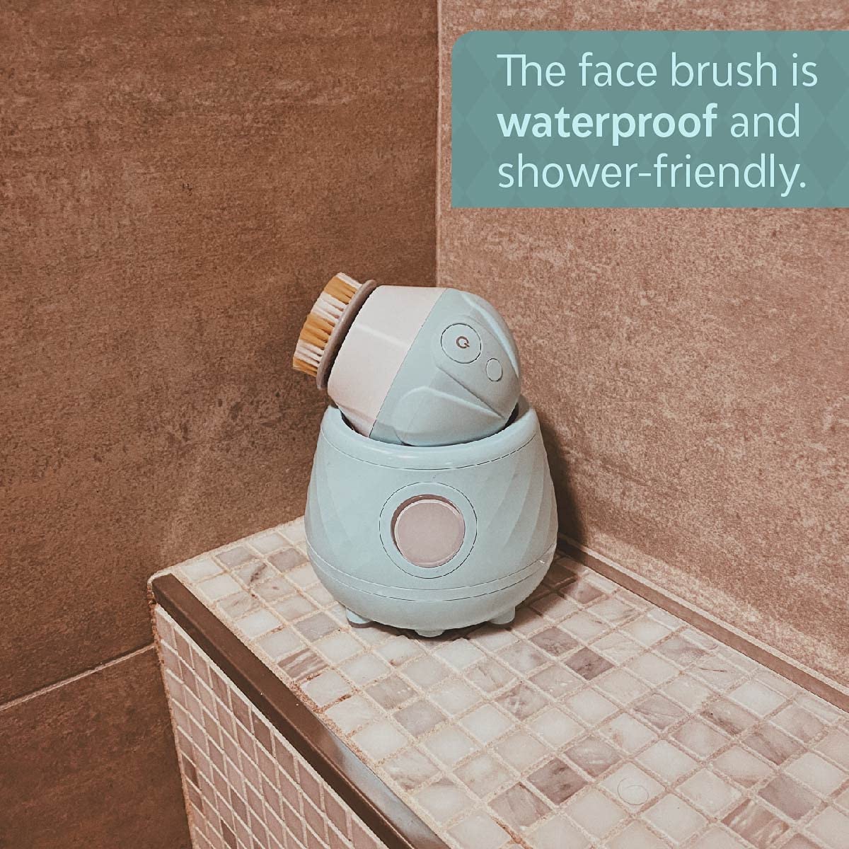 Tao Clean Ona Diamond Orbital Facial Brush and Cleansing Station – Robin's Egg Blue – Electric Face