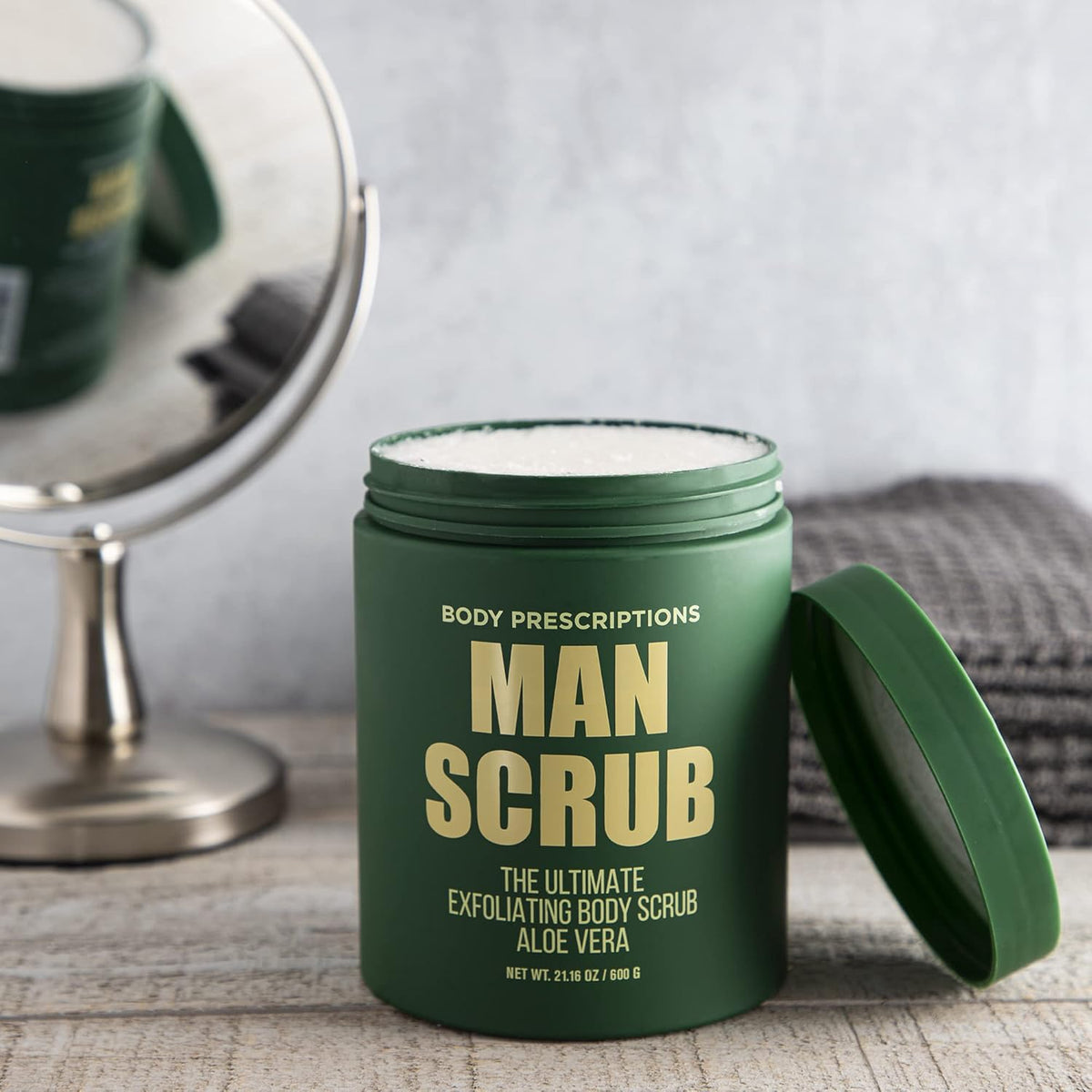 Body Prescriptions Men’s Exfoliating Body Scrub – Ultimate Skin Cleansing Wash in Jar with