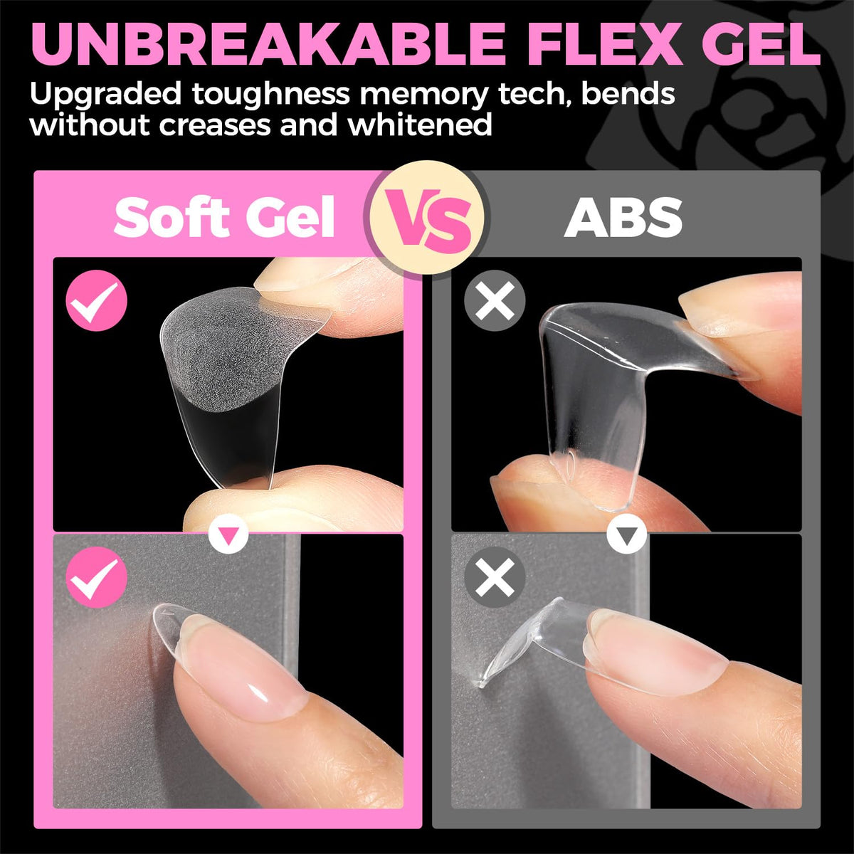 UNA GELLA Oval Fake Nails Pre-shape 504pcs Almond Gel Nail Tips Round Almond Press on Nails for