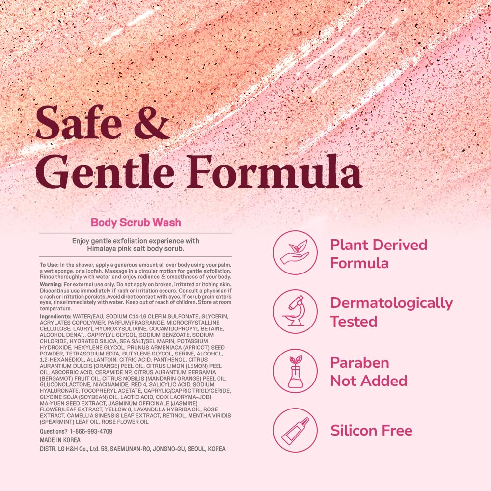 HIMALAYA PINKSALT Daily Scrub & Body Wash - Exfoliating Body Scrub, Dead Sea Salt & Himalayan Pink