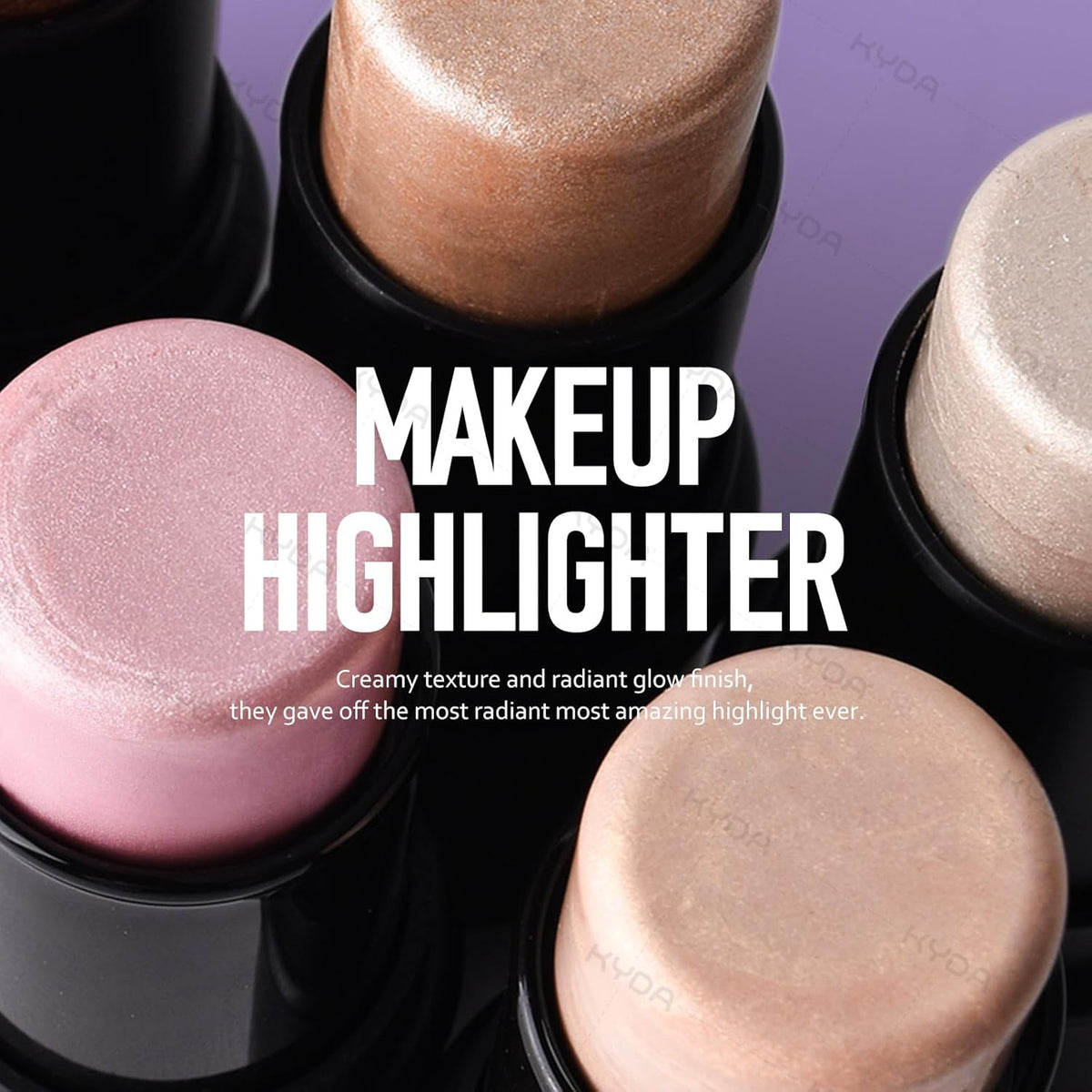 Ownest 2 Colors Highlighter Stick, Shimmer Glow Cream Highlighter for Face & Body, Subtle Shimmer