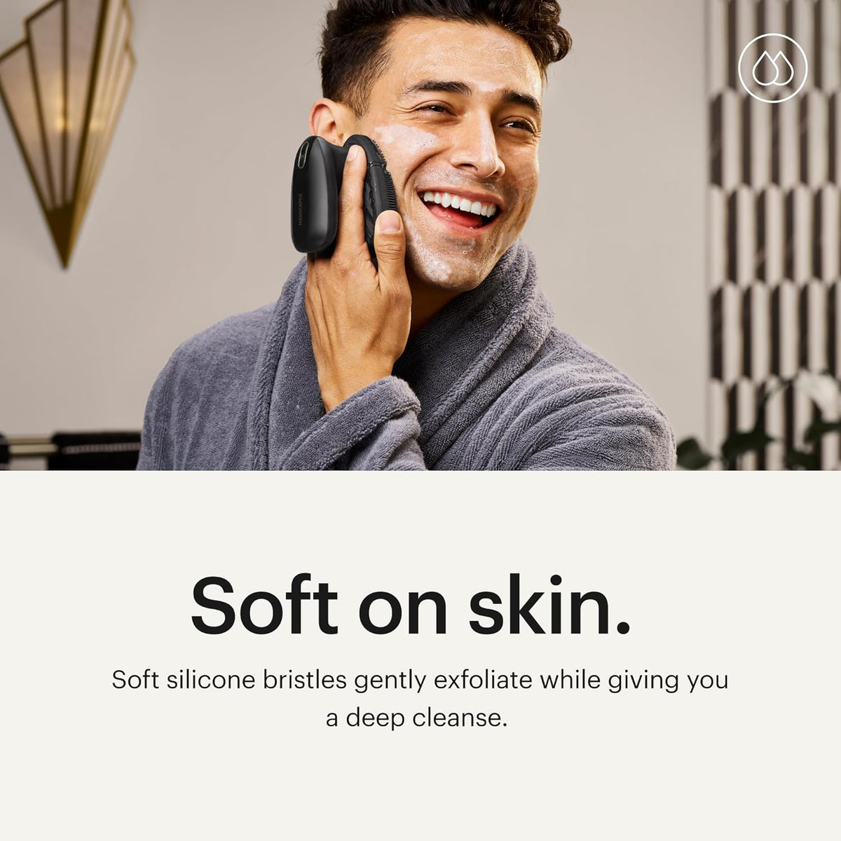 MANSCAPED® The Face Buffer PRO - Men's Electric Silicone Face Scrubber for Nourishing, Deep