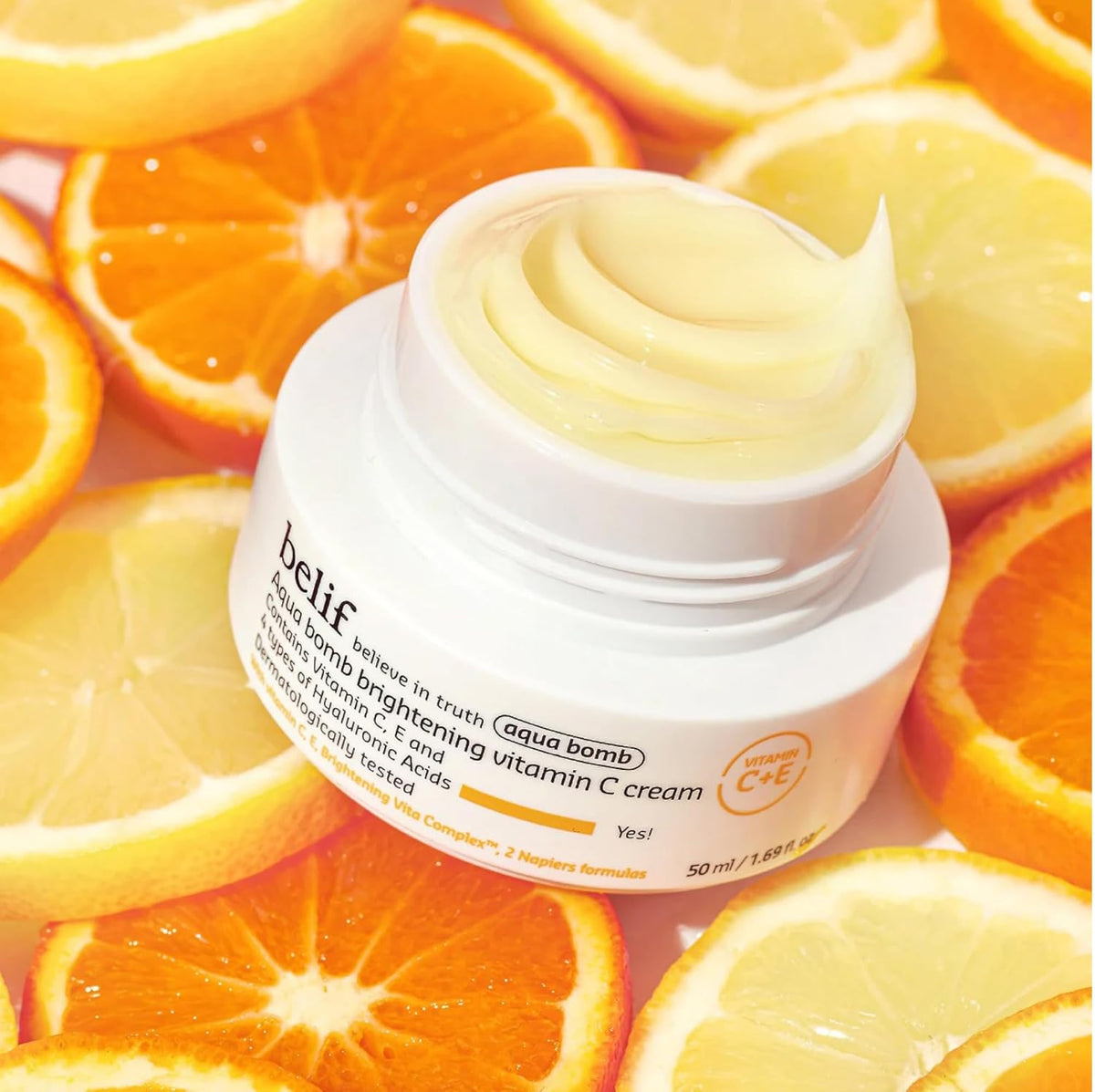 belif Aqua Bomb Vitamin C Face Cream Moisturizer, Infused with Hyaluronic Acid, Vitamin C & Vitamin