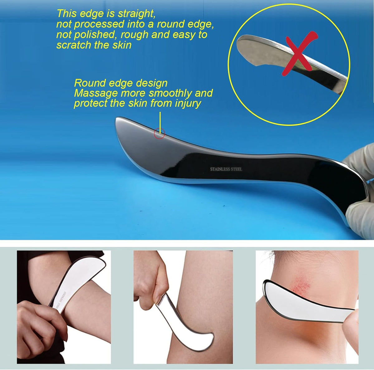 BYYDDIY Gua Sha Trigger Point Massage Tool & Muscle Scraper Tool -Thumb Protector,Deep Tissue