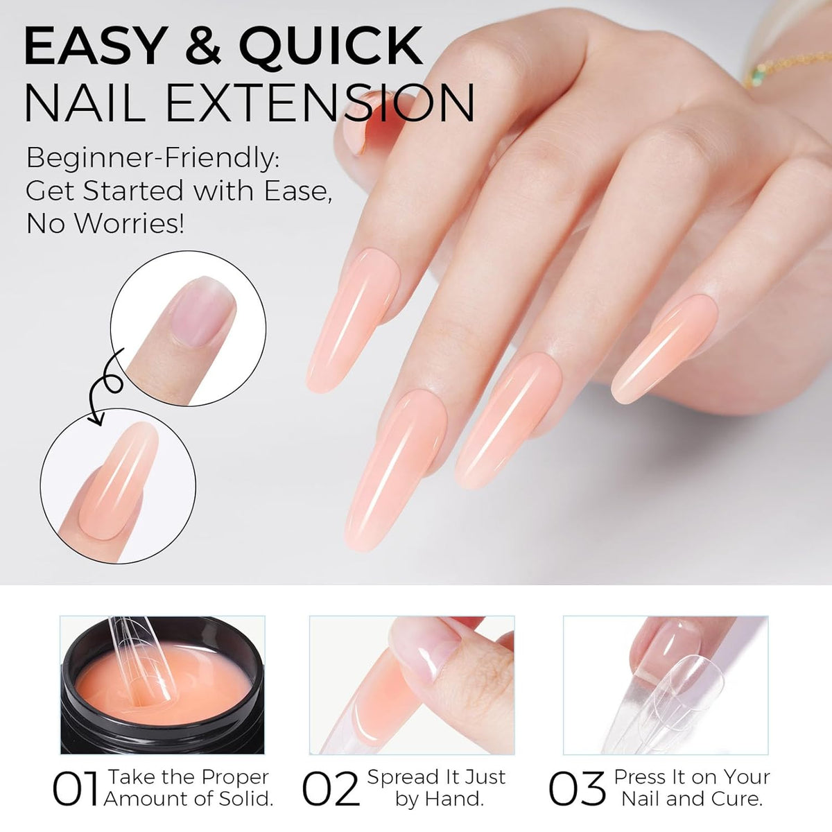 TOMICCA Hard Gel 3D Gel Nail Art Solid Builder Gel for Nails 50g 3D Nail Gel Sculpting Gel for Nail