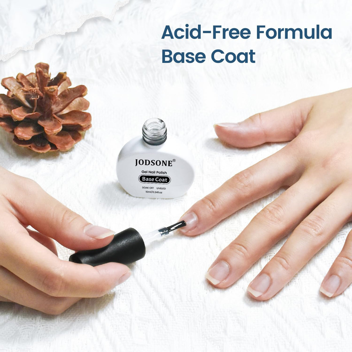 JODSONE 10ml Base Coat Gel Nail Polish Glossy Durable Gel Soak Off Clear No Wipe Nail Salon and DIY