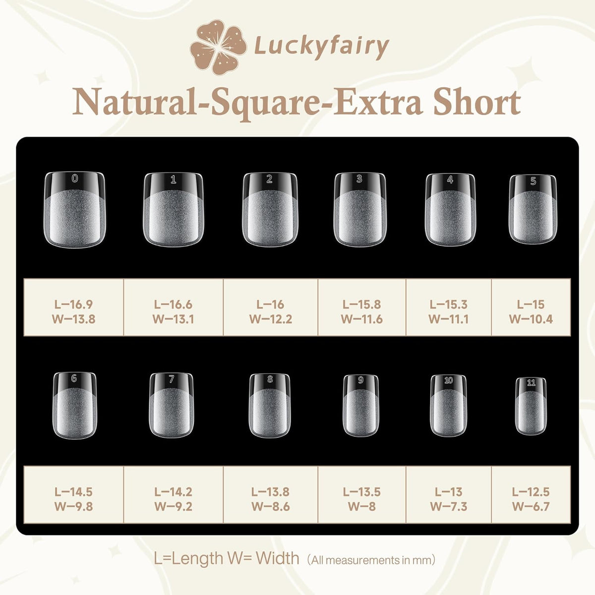 Square Nail Tips: 504pcs Soft Gel Extra Short Press on Nails, 12 Sizes XS Full Cover Clear XXS