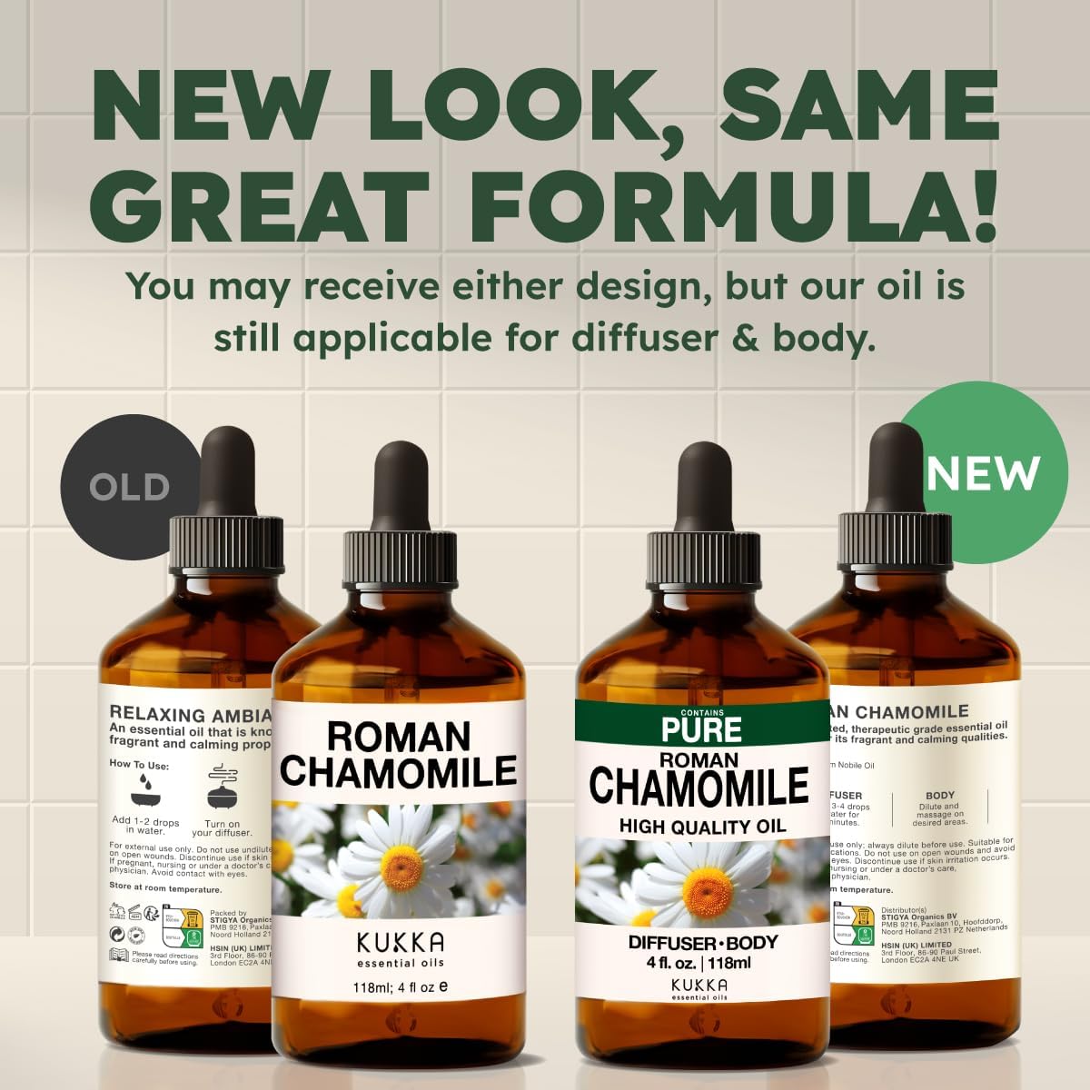 Kukka Roman Chamomile Essential Oil for Tranquil Retreats and Peaceful Relaxation - 4 Fl Oz