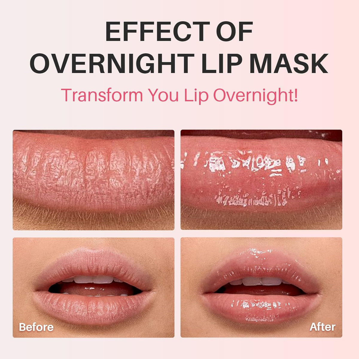 Lip Mask, Hydrating Overnight Lip Sleeping Mask, Lip Moisturizer for Dry Cracked Lips Care