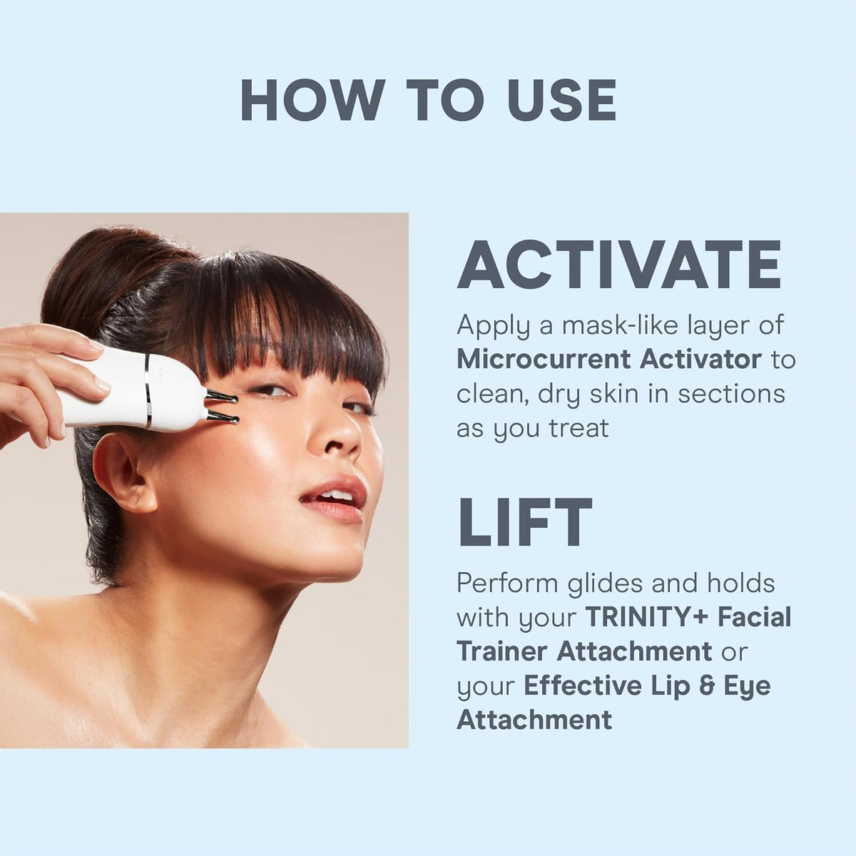NuFACE TRINITY+ Microcurrent Facial Device + Effective Lip & Eye Attachment - FDA Cleared Skin
