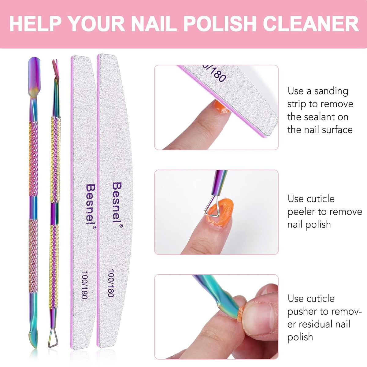Gel Nail Polish Remover 10 Pack Professional Gel Polish Remover Non-Irritating Quick Easy, Nail