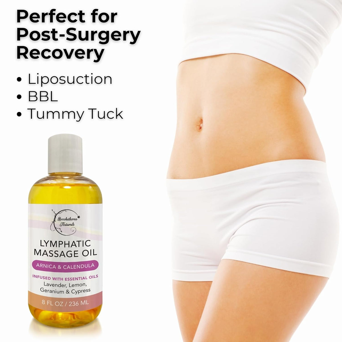 Lymphatic Massage Oil for Massage Therapy & Natural Lymphatic Drainage | Premium Quality with