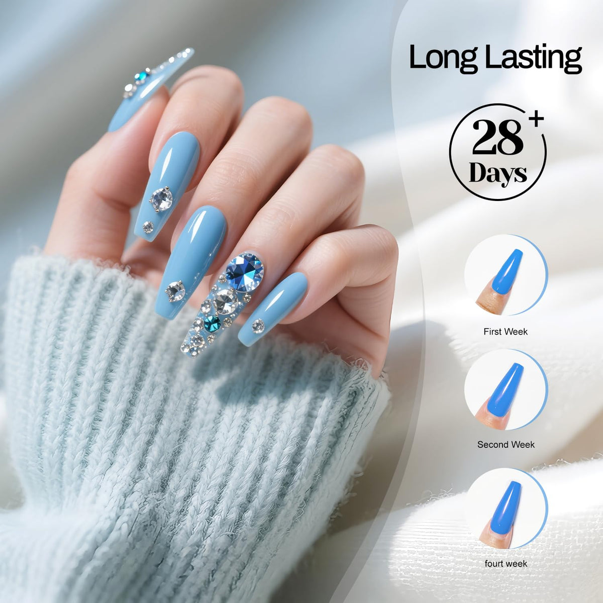 JODSONE 3Pcs 16.5ml Top Coat and Base Coat Set with Nail Primer No Wipe Top Coat Base Need U V Lamp
