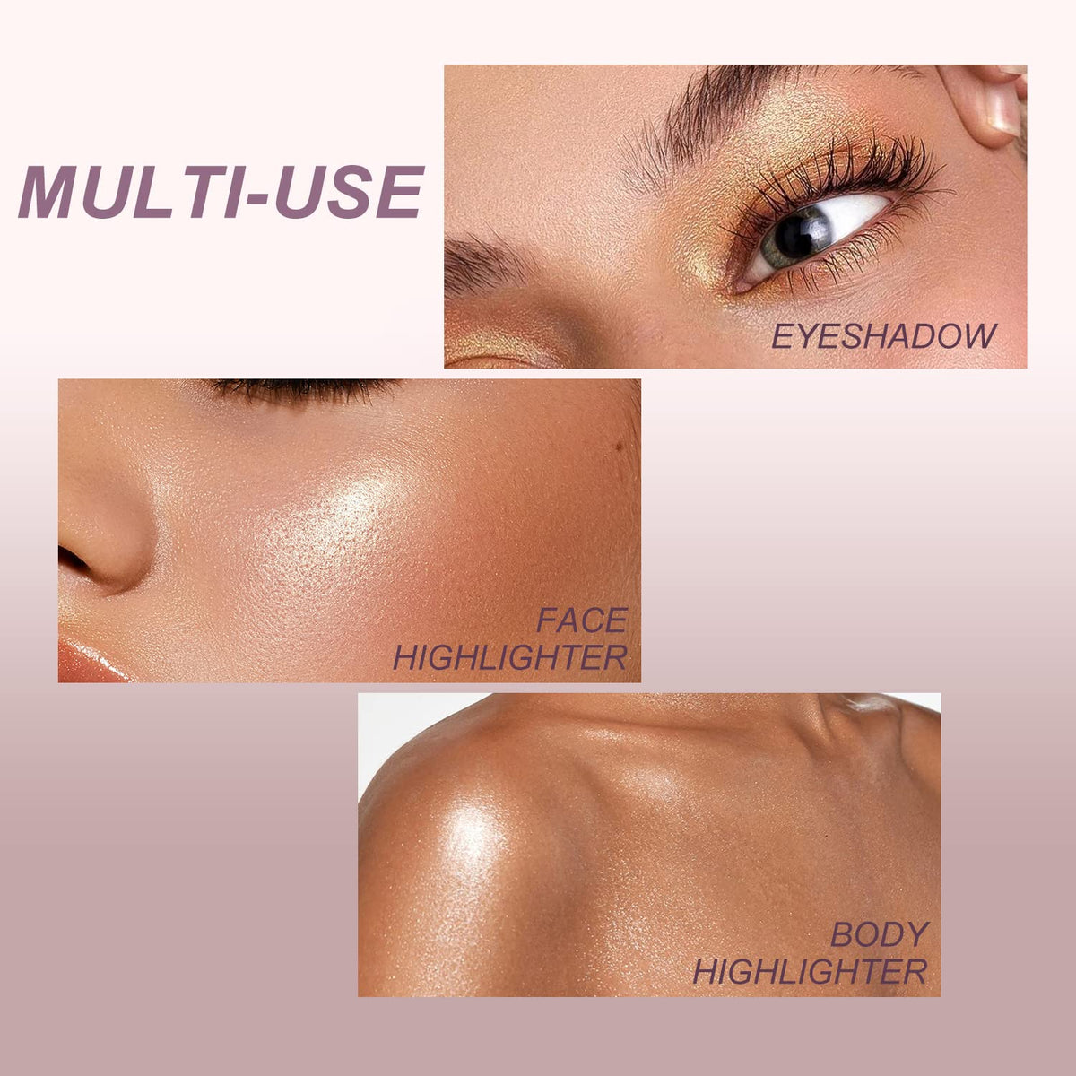 YOUNG VISION Pressed Powder Highlighter, Baked Natural Glow Contour Powder & Face Highlighter