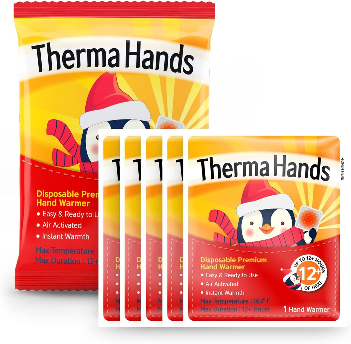 Hand Warmers - Premium (Size: 3.5 inch x 4 inch, Duration: 12+ Hours, Max Temp: 163 F)