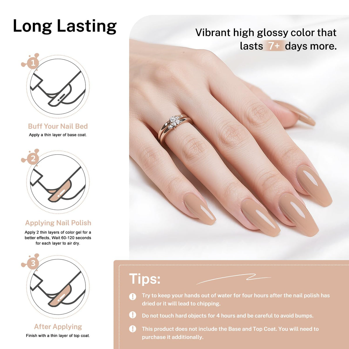 16.5ml Nude Pink Nail Polish Large Volume Quick Drying Light Pink Nail Polish, Fast Drying and Long