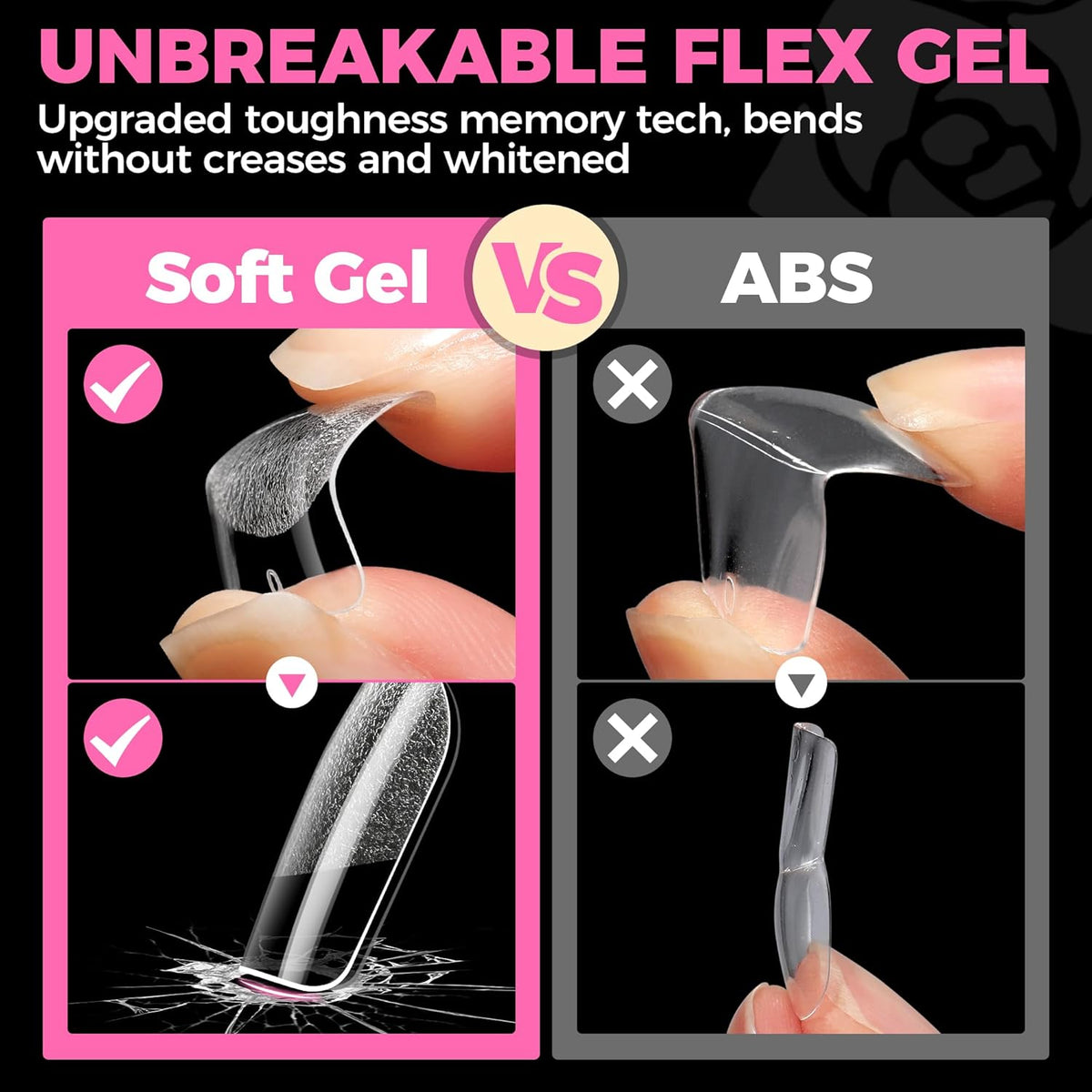 UNA GELLA Extra Short Nail Tips: 504pcs Square Fake Nails Pre-shape XS Short Square Press on Nails