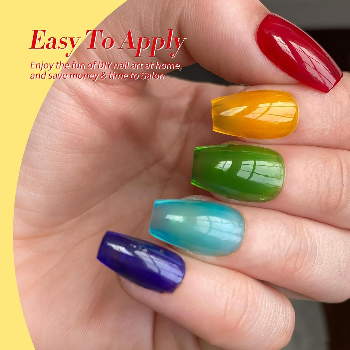 Born Pretty Neon Jelly Gel Polish Halloween Gel Nail Polish,Blood Wine Red Burgundy Brown Blue