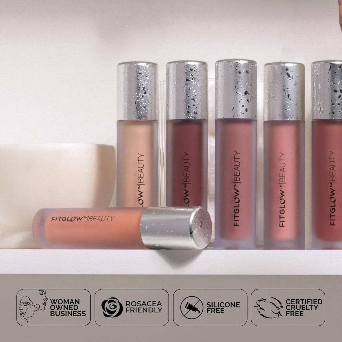 FITGLOW Beauty Lip Colour Serum | Hydrating Lip Gloss | Plumping Anti-Aging Lip Treatment | Natural