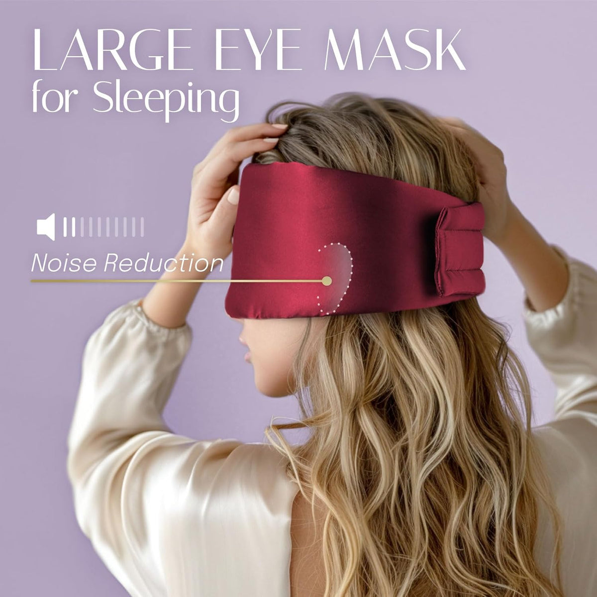 Silk Sleep Mask Soft Pressureless: 100% Mulberry Silk for Eye Skin Anti Wrinkles, Large Size for