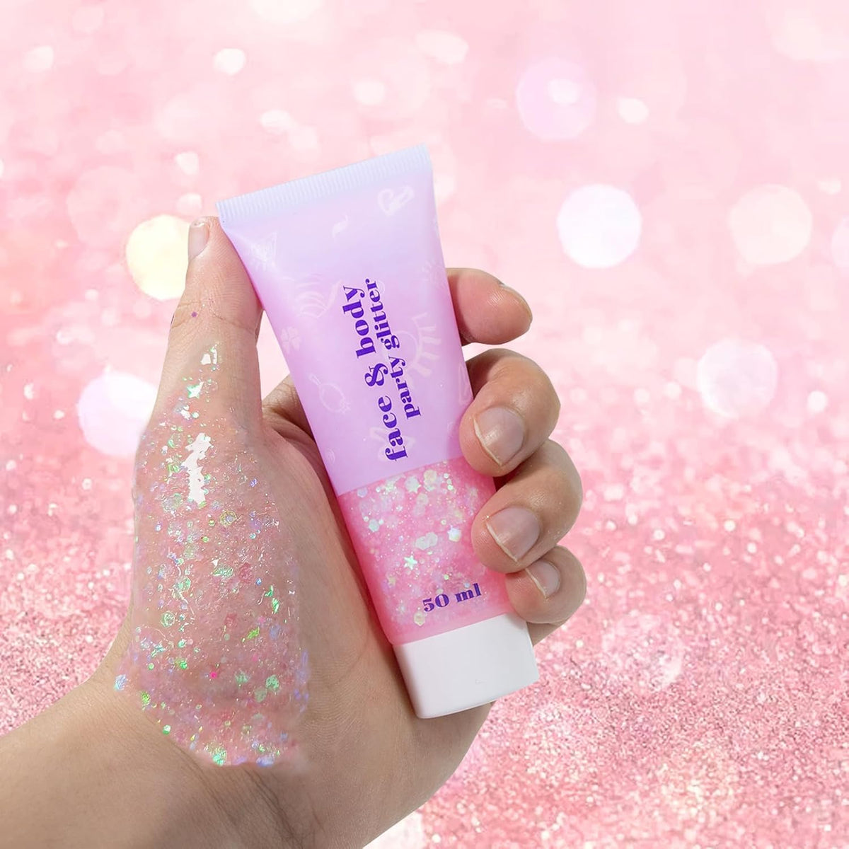 DAGEDA Body Glitter Gel, Face Glitters Body Gel Sequins Shimmer Liquid Eyeshadow, Chunky Glitter