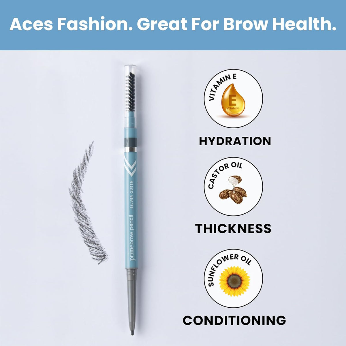 PrimeBrow Pencil for Mature Women – Ultra-Precise Tip for Natural, Hair-Like Strokes – Smudge-Proof
