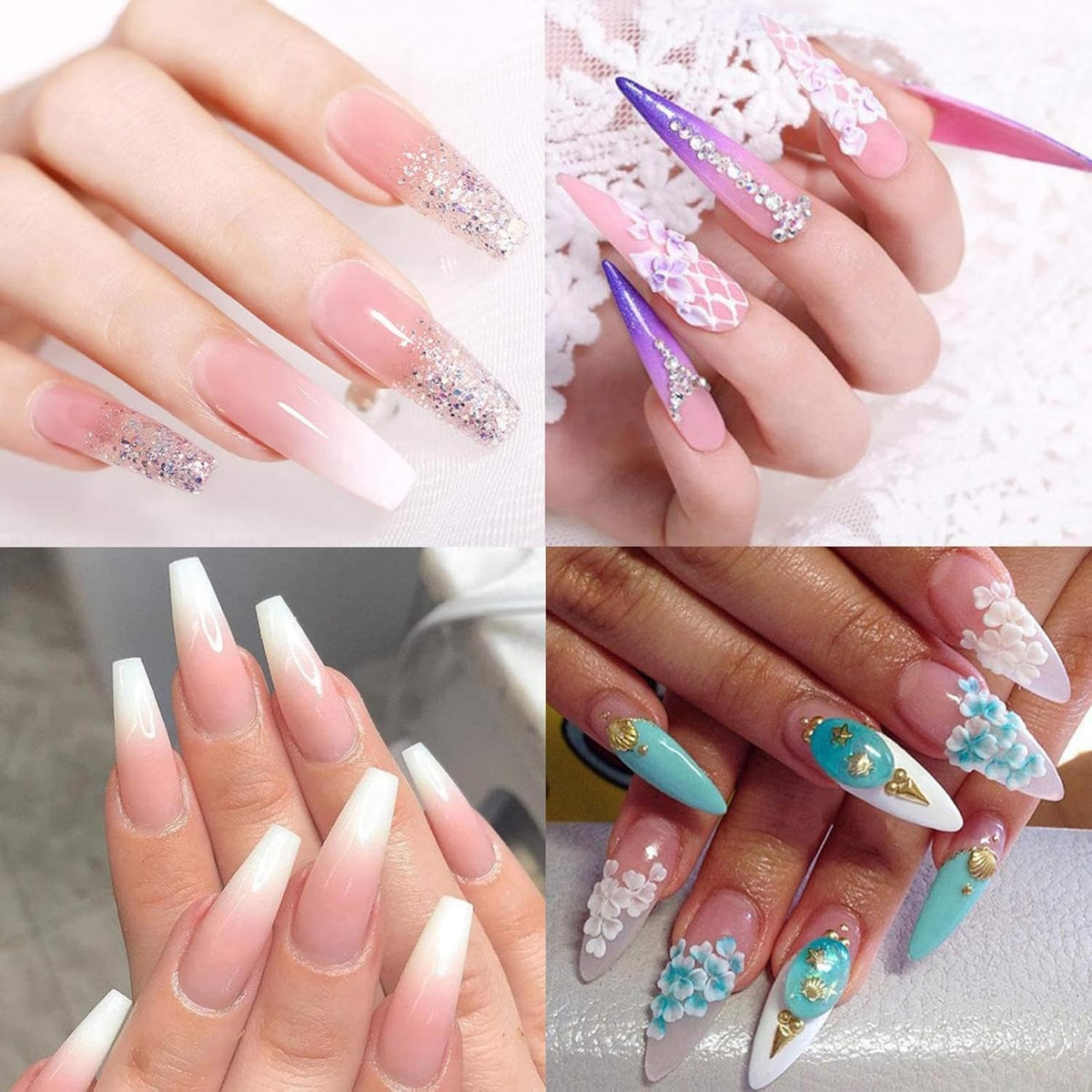 24 Color Acrylic Nail Powder Set, Acrylic Powder Set, Nail DIY Art Design, Acrylic Nail Art 3D Nail