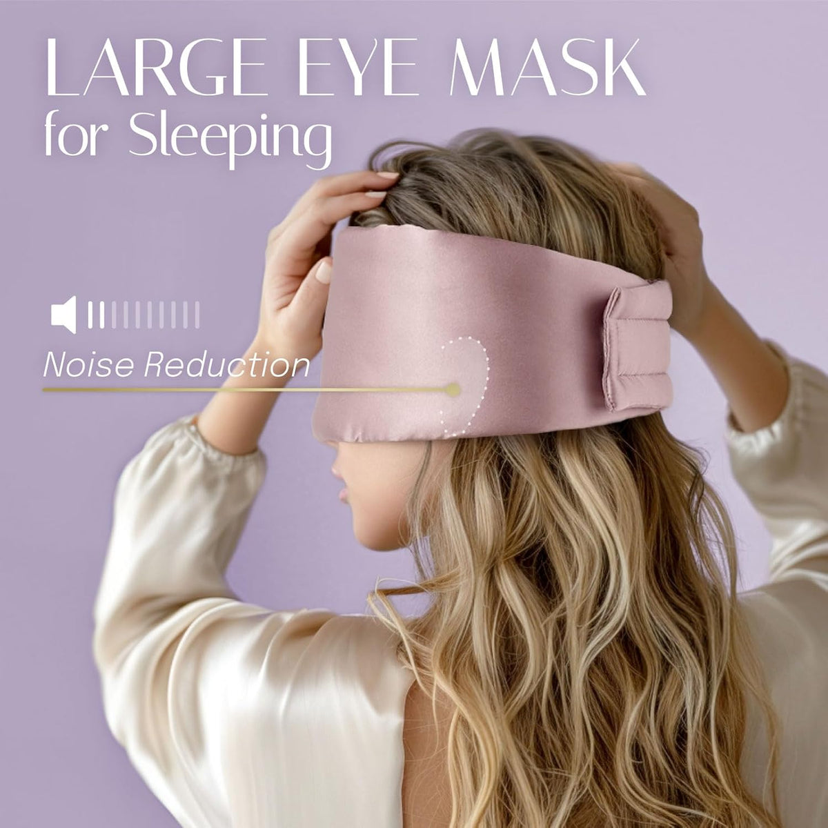 Silk Sleep Mask Soft Pressureless: 100% Mulberry Silk for Eye Skin Anti Wrinkles, Large Size for
