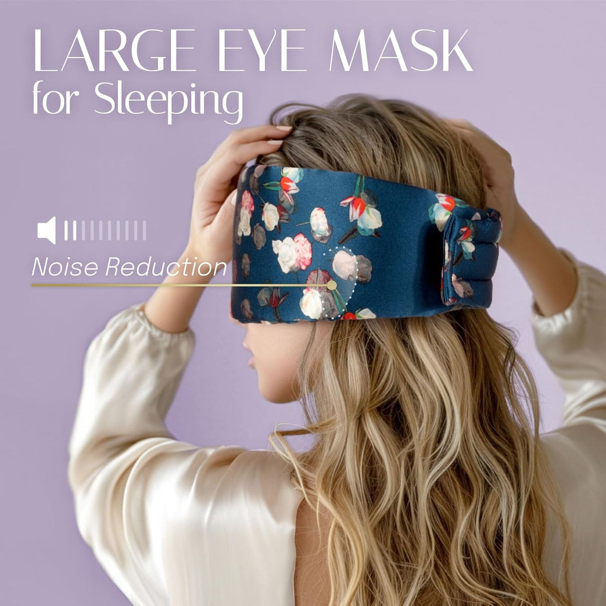 Silk Sleep Mask Soft Pressureless: 100% Mulberry Silk for Eye Skin Anti Wrinkles, Large Size for