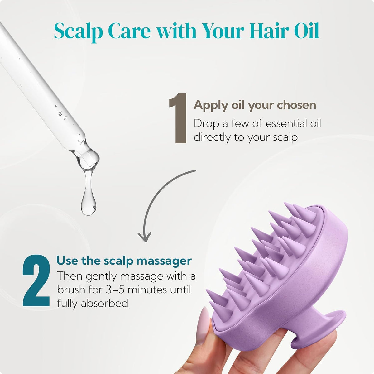 HEETA Scalp Massager 2 Pack for Hair Growth, Soft Silicone Bristles to Remove Dandruff and Relieve