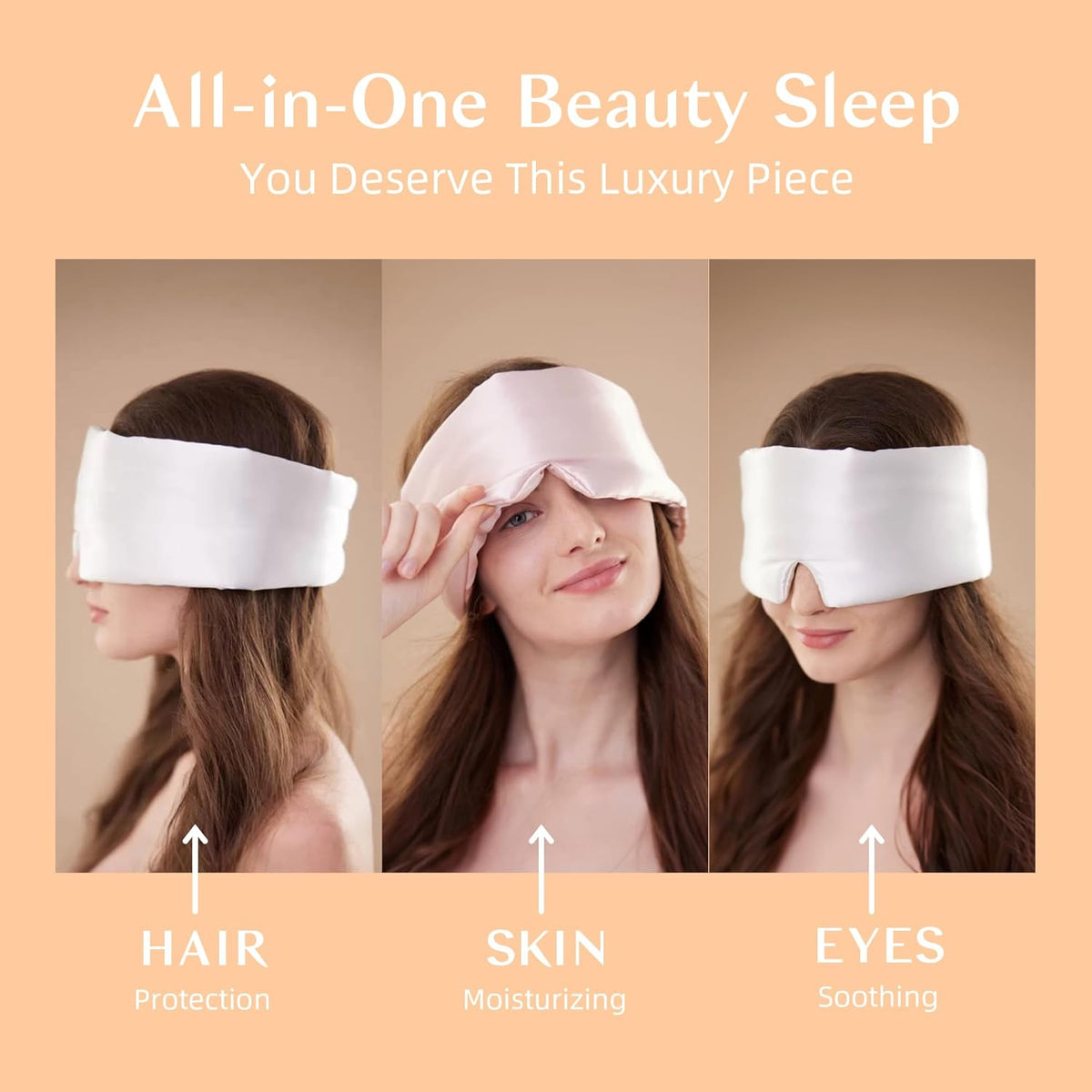 Silk Sleep Mask for Women and Men, Side Sleeper, 22 Momme Pure Mulberry Silk Total Blackout 100%
