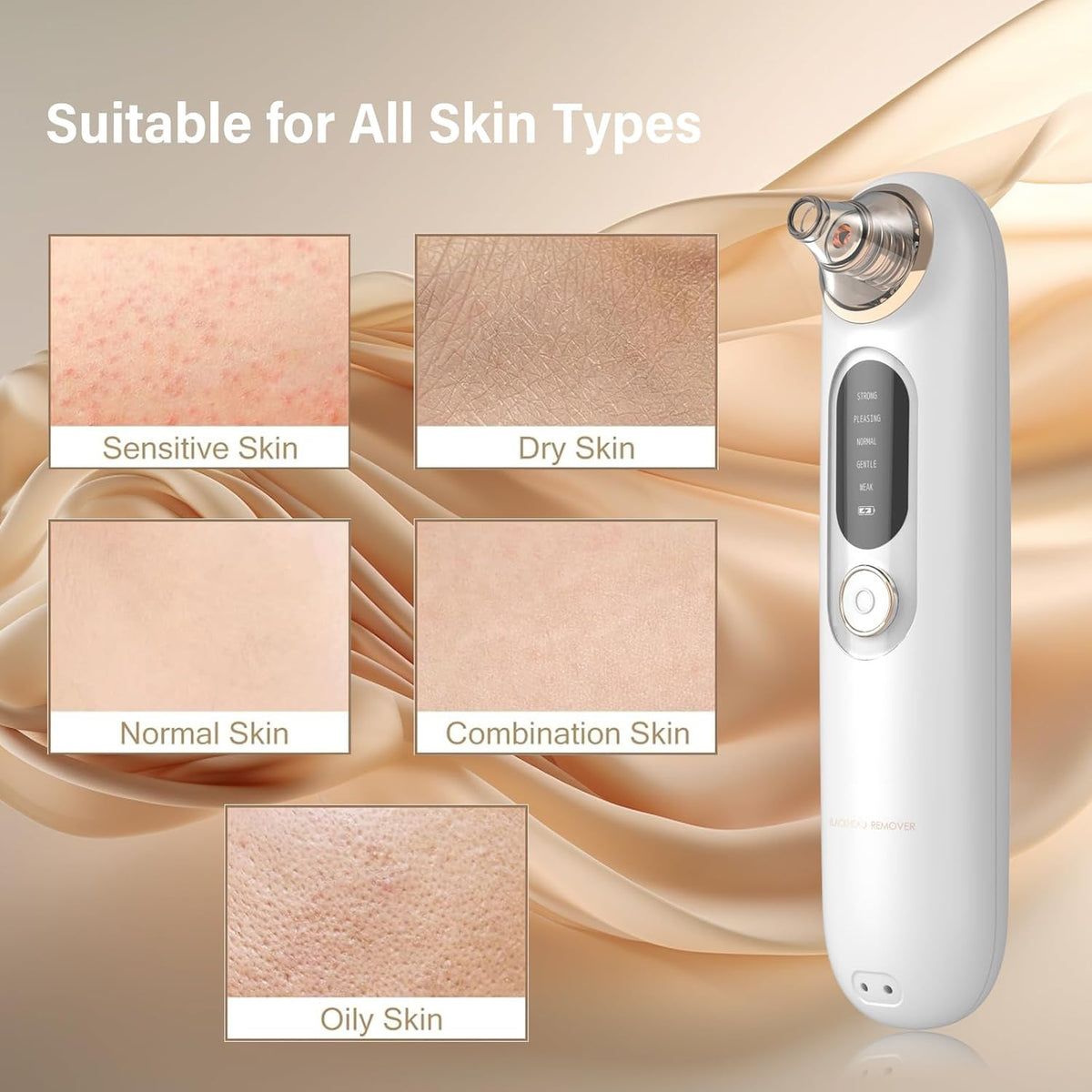 Blackhead Remover Pore Vacuum Kit for Face, 5 Adjustable Suction Levels Blackhead Extraction Tool