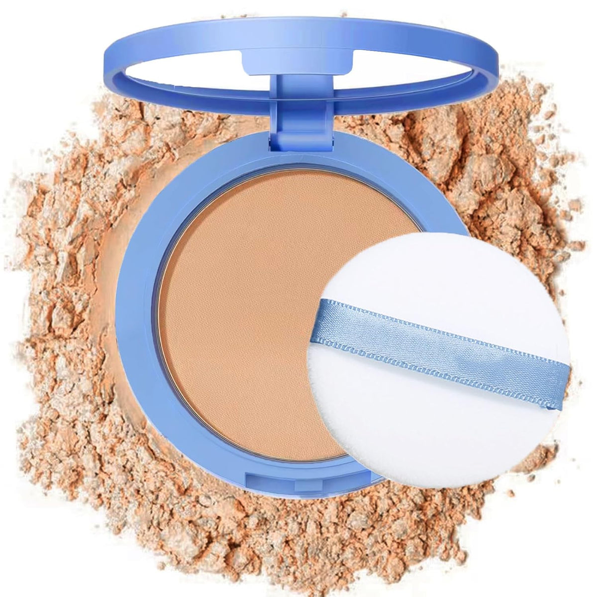 Oil Control Face Pressed Powder,Matte Smooth Flawless Setting Powder Makeup,Waterproof Long Lasting