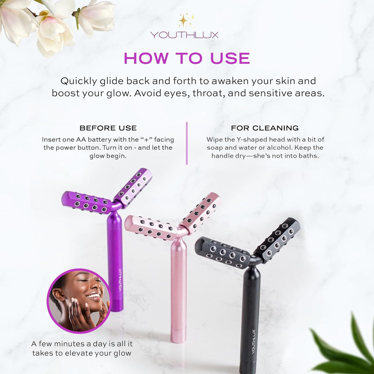 Revolution Roller - Germanium Stone Uplifting Face/Body Beauty Massage Tool/Roller/Wand for Skin