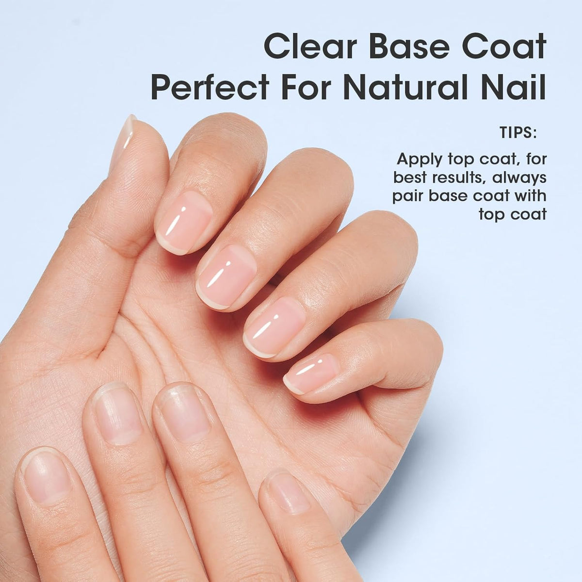 GELLEN Clear Nail Polish Base Coat, Calcium-Formula Nail Base Coat Strengthener Strengthens Nails