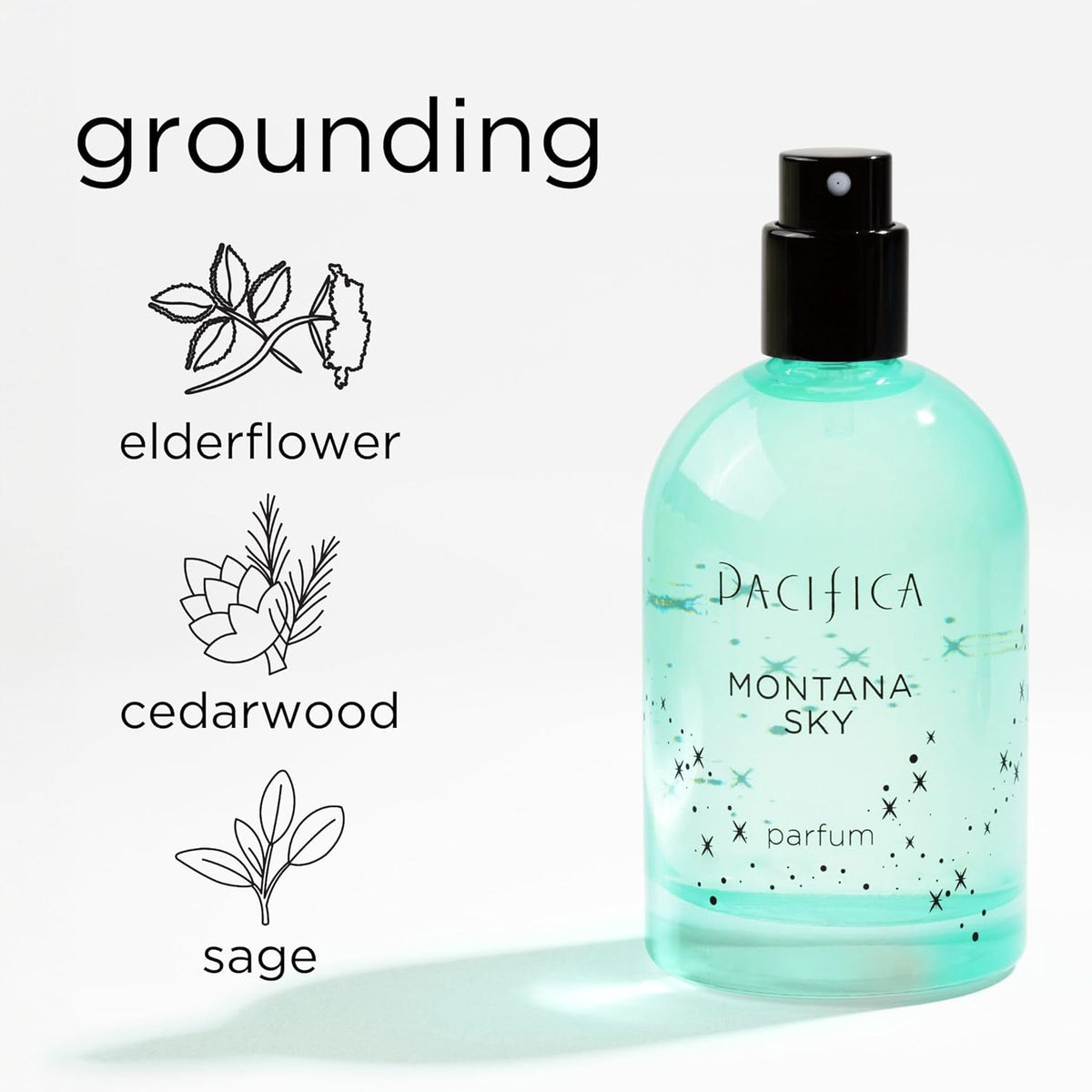 Pacifica Montana Sky Spray Perfume – Clean Vegan Fragrance for Women with Cedarwood & Sage