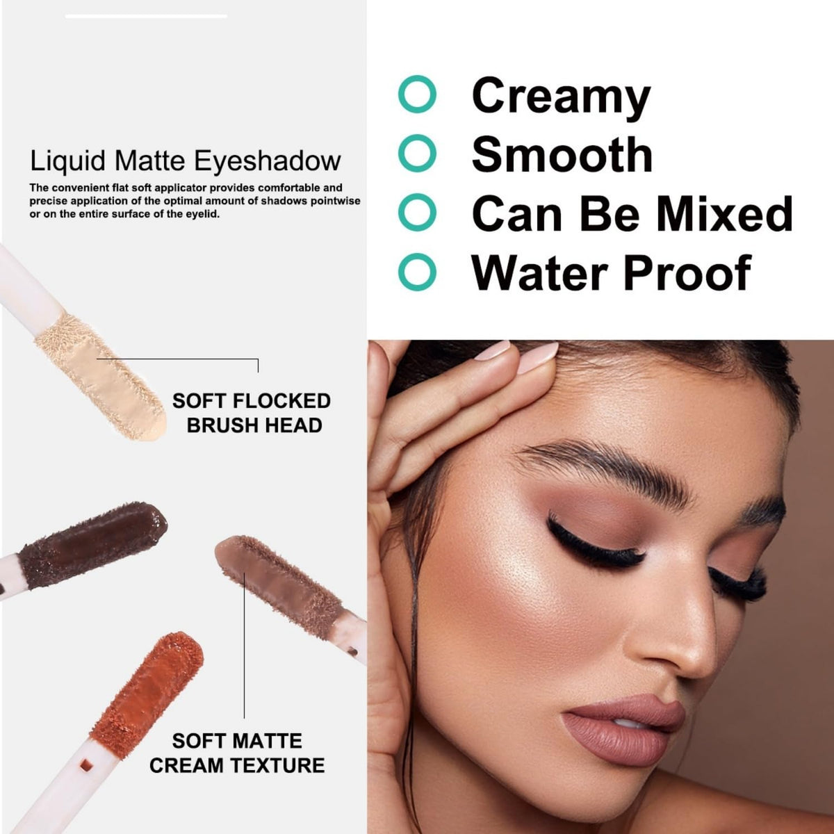 MAEPEOR Matte Liquid Eyeshadow 10 Colors Naked Smooth Creamy Eyeshadow Long Lasting and Waterproof