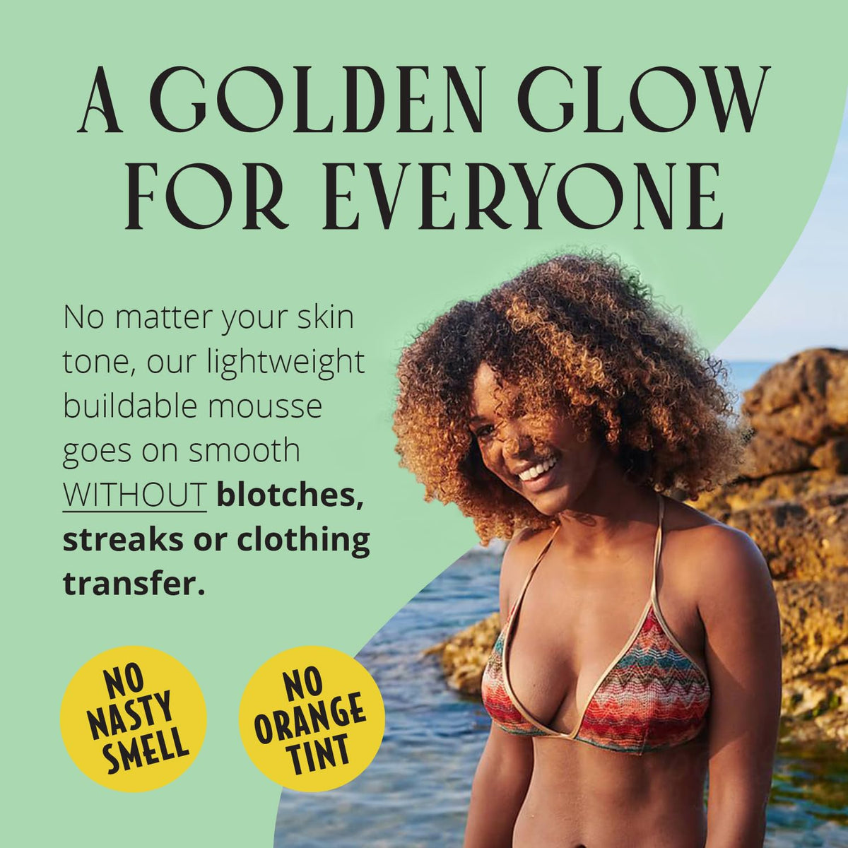 Skinerals Organic Self Tanner Mousse, Sunless Tanning Foam for Face & Body, Streak-Free