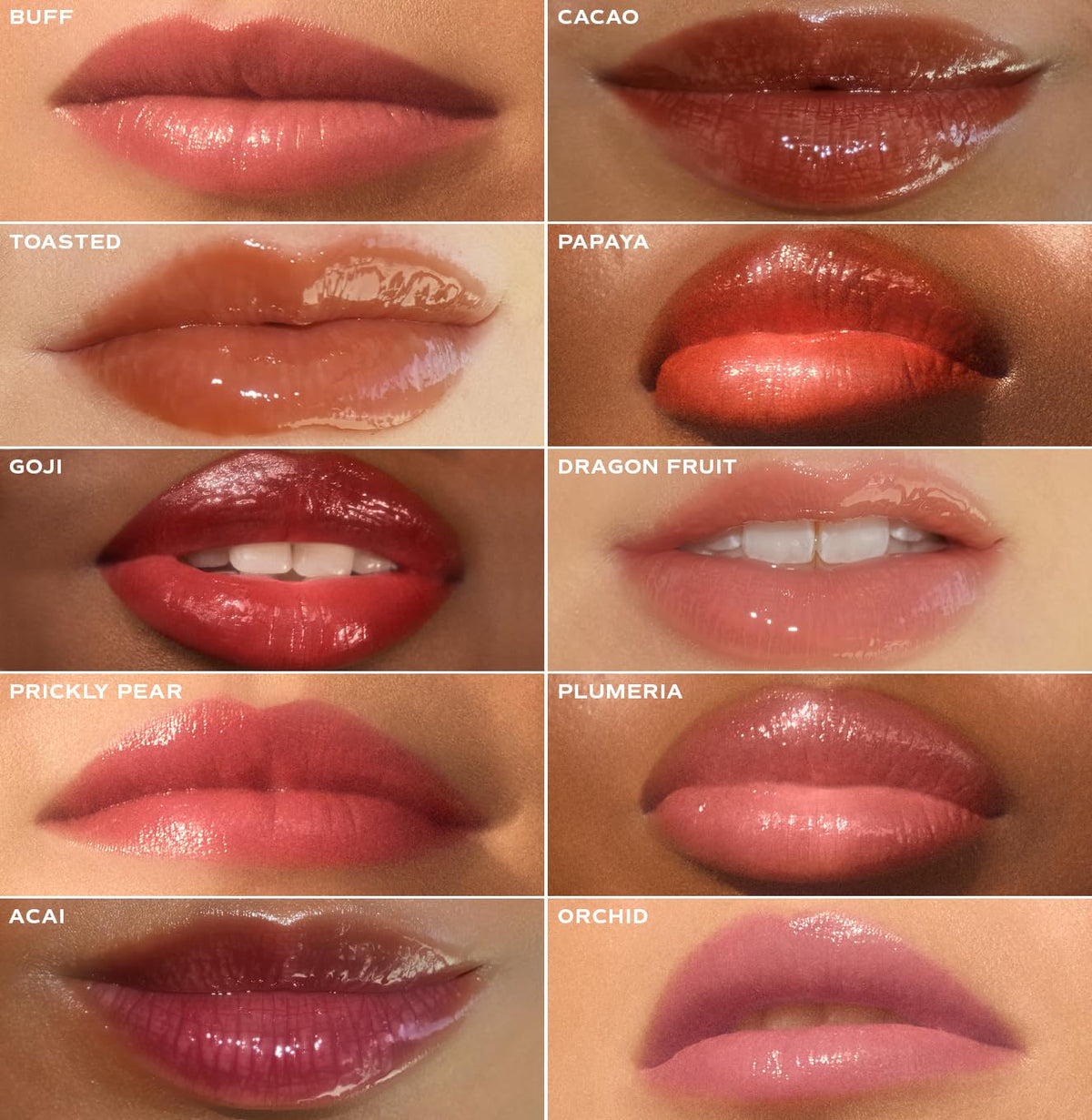 Saltair Hydrating Lip Oil Balm, Clear and Tinted Lip Gloss, Essentials Shades 5-Pack. Moisturizing