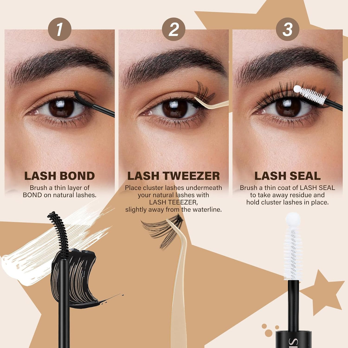 JMS&JMS DIY Lash Extension 280PCS Lash Clusters D Curl Individual Lashes 40D+50D 9-16MIX Cluster